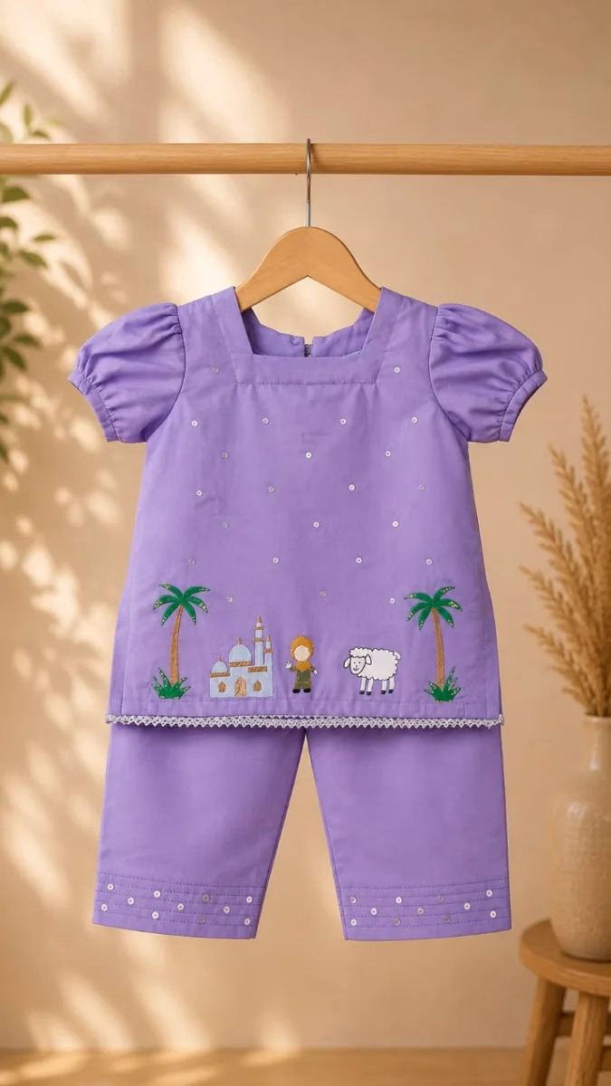 Hand painted Purple dress
